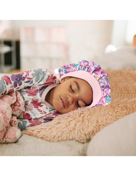 4 Bonetes de Seda para Niñas Selalu - Gorro de Dormir Ajustable 4 Bonetes de Seda para Niñas Selalu - Gorro de Dormir Ajustable