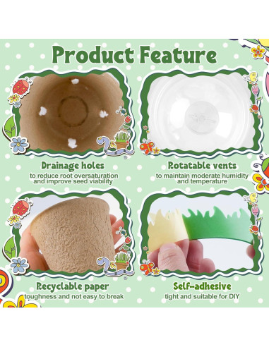 Kit de Manualidades JYNTERPLAY 36 Macetas de Papel Primavera
