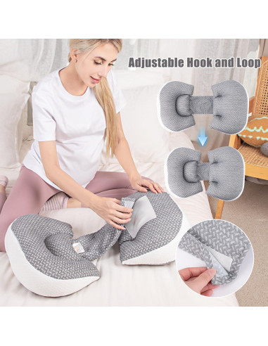 Almohada de Embarazo Chilling Home Cuña Ajustable Gris 71x40cm