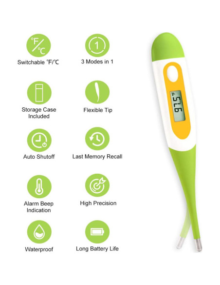 Termómetro Digital Oral Easy@Home EMT-021 Verde para Niños y Adultos Termómetro Digital Oral Easy@Home EMT-021 Verde para Niños y Adultos