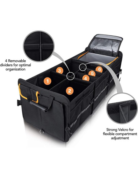 Organizador de Maletero axGear Plegable 105L con Bolsa Térmica Organizador de Maletero axGear Plegable 105L con Bolsa Térmica