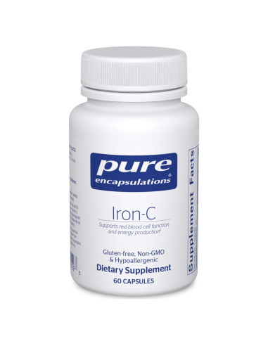 Suplemento de Hierro-C Pure Encapsulations 15 mg + 175 mg Vit C - 60 Cápsulas