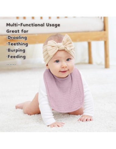 Baberos de Muselina Susurration 10 Pack Ajustables para Bebés