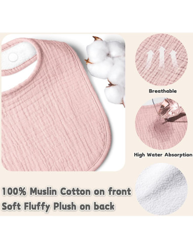 Baberos de Muselina Susurration 10 Pack Ajustables para Bebés