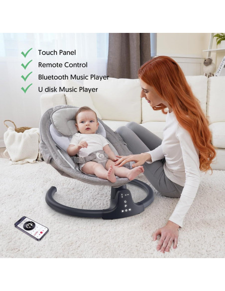 Columpio Bluetooth para Bebés WS-HB182, 5 Velocidades, 10 Canciones Columpio Bluetooth para Bebés WS-HB182, 5 Velocidades, 10 Canciones