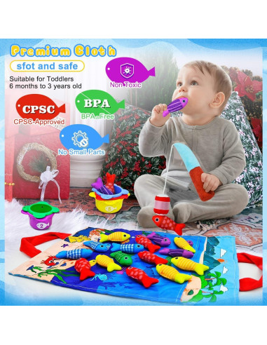 Juego de Pesca Montessori OKREVIEW 23 Piezas para Niños 1+ Año