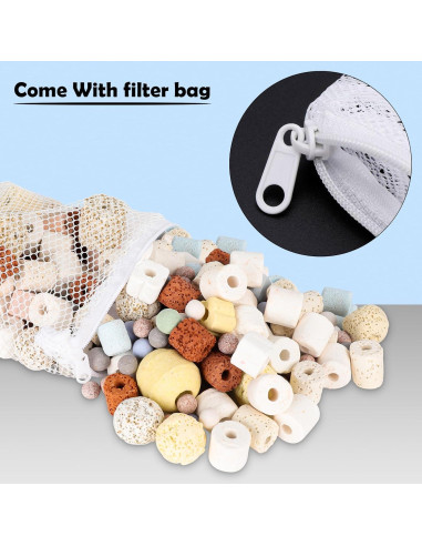 Bolas de Filtro Biológico AQQA 1kg 12-en-1 para Acuario