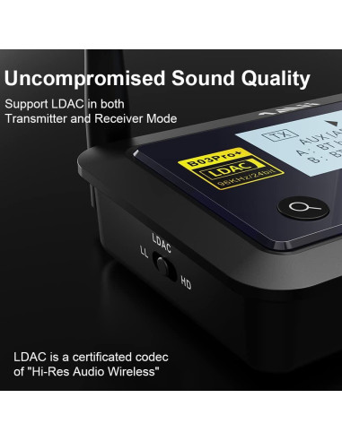Transmisor Receptor Bluetooth 1Mii B03Pro+ LDAC 5.3 Audio