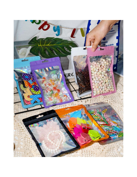 Bolsas Reutilizables Holográficas Colemoly 300 PCS 10.16x15.24 cm Bolsas Reutilizables Holográficas Colemoly 300 PCS 10.16x15.24 cm