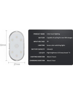 Luces LED Ambientales Magnéticas FLYEEGO para Coche - 2 Pcs, 7 Colores 2