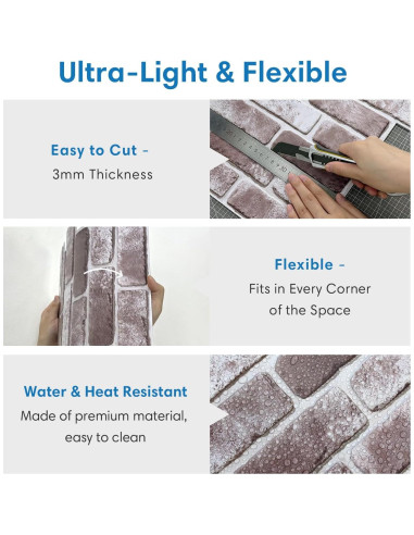 Paneles de Pared 3D Autoadhesivos COMSTICKC 30x30 cm PVC