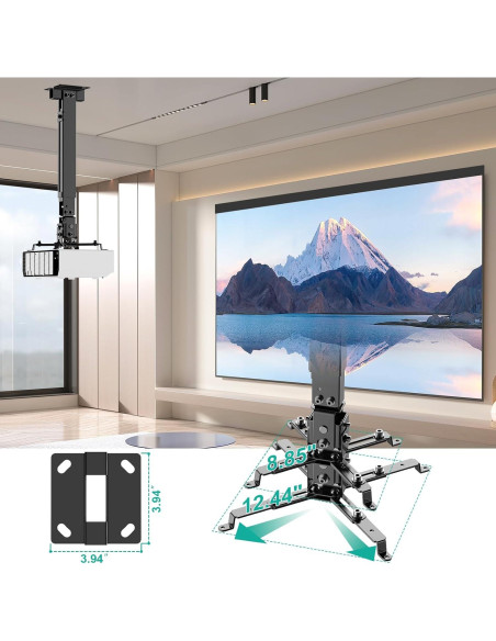Soporte de Proyector WALI PM-003-B Ajustable Techo/Pared 20kg Soporte de Proyector WALI PM-003-B Ajustable Techo/Pared 20kg