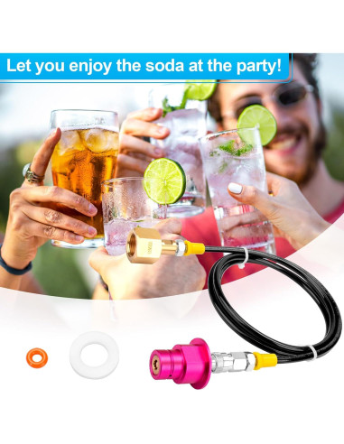 Adaptador de CO2 Rosa GYPNS para Máquina de Soda DUO 152.4 cm