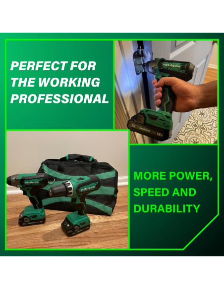 Juego de Taladro de Percusión y Destornillador Metabo HPT 18V Juego de Taladro de Percusión y Destornillador Metabo HPT 18V