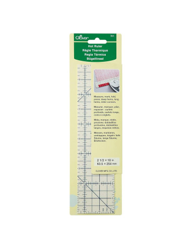 Regla Caliente Clover 7811 para Planchar y Medir 6.35x25.4 cm