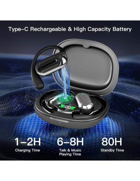Auriculares de Traducción AI Bluetooth 5.4 EOQIFJM 80H Batería Auriculares de Traducción AI Bluetooth 5.4 EOQIFJM 80H Batería