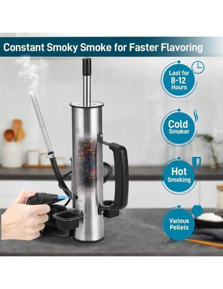 Generador de Humo Frío EUTRKei, Tubo de Acero Inoxidable 35.56cm Generador de Humo Frío EUTRKei, Tubo de Acero Inoxidable 35.56cm