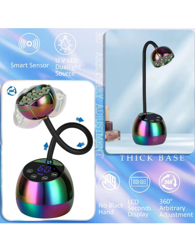Lámpara UV LED PHAIN 36W Inalámbrica para Uñas Gel con Sensor