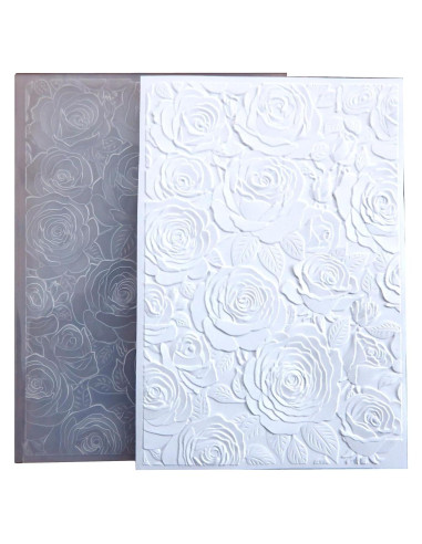 Carpeta de Embossing DIYology Rosas 3D 16x11.5 cm