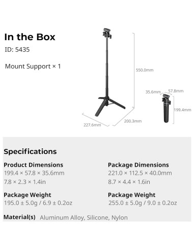Soporte para Cámara de Acción SmallRig 5435 con Trípode 2 en 1