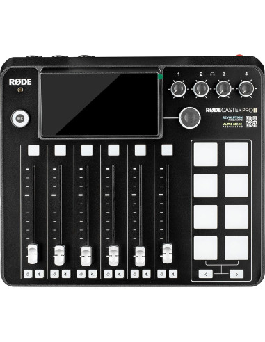 RODE RODECaster Pro II + Auriculares + Micrófono + Micro SD 64GB + Soporte + XLR 3.05m