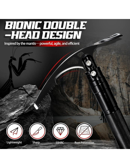 Pico Plegable Multiusos FUSIONKEI con Azada y Cuchillo Pico Plegable Multiusos FUSIONKEI con Azada y Cuchillo
