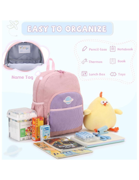 Mochila Escolar Kasqo Rosa Púrpura para Niñas 4-7 Años Mochila Escolar Kasqo Rosa Púrpura para Niñas 4-7 Años