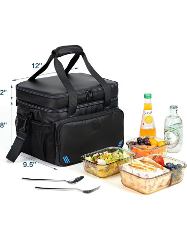 Bolsa Térmica Aislada ZEEMO 19L Impermeable Plegable Negro