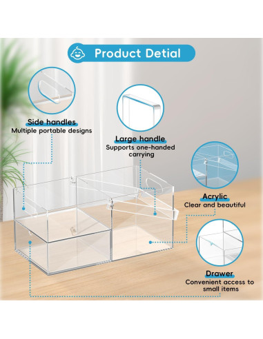 Organizador de Pañales Acrílico Jumyee 37.8x22.1x20.1cm