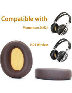 Almohadillas de Reemplazo Sennheiser Momentum HD1 y 2.0 - Cuero y Espuma 2