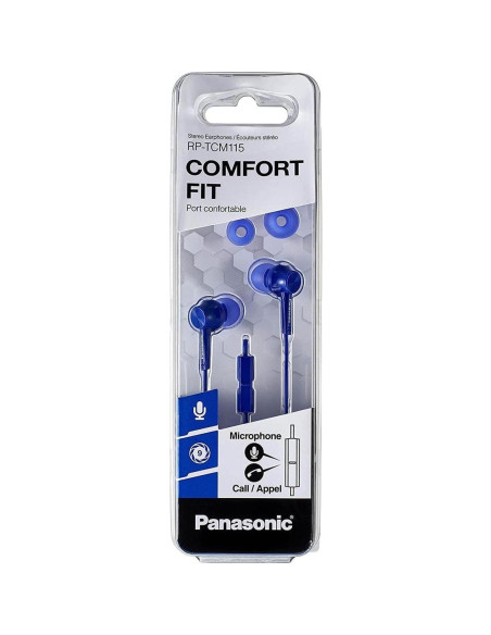 Auriculares In-Ear Panasonic RP-TCM115 Azul con Micrófono Auriculares In-Ear Panasonic RP-TCM115 Azul con Micrófono