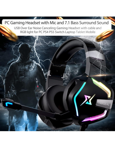 Auriculares Gaming Targeal SKY-917 7.1 USB con Micrófono