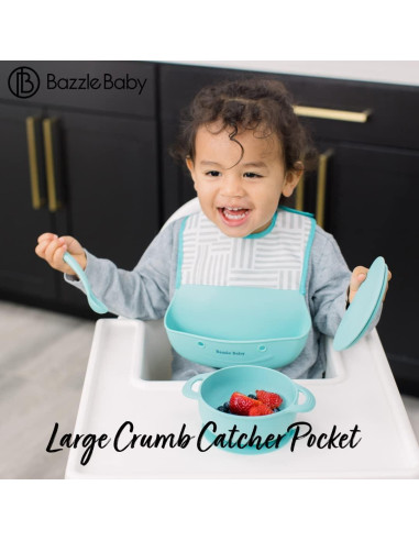 Baberos de Silicona Bazzle Baby con Recogedor - 2 Piezas