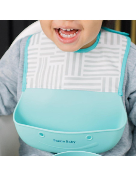 Baberos de Silicona Bazzle Baby con Recogedor - 2 Piezas Baberos de Silicona Bazzle Baby con Recogedor - 2 Piezas