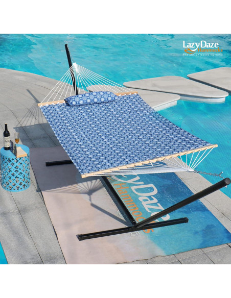 Hamaca Acolchada Lazy Daze 3.66 m Doble para 2 Personas Floral Azul Hamaca Acolchada Lazy Daze 3.66 m Doble para 2 Personas Floral Azul