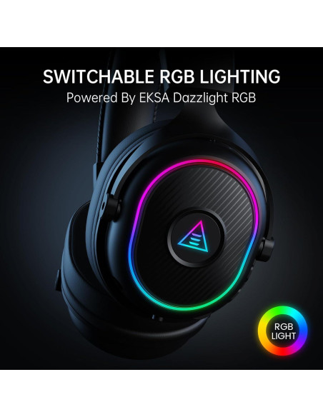 Auriculares Gaming Inalámbricos EKSA EM1 BT con Micrófono y RGB Auriculares Gaming Inalámbricos EKSA EM1 BT con Micrófono y RGB