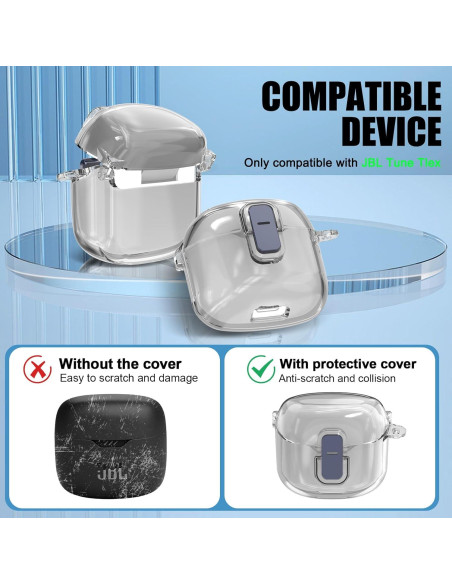 Funda Protectora Transparente JBL Tune Flex con Candado Seguro Funda Protectora Transparente JBL Tune Flex con Candado Seguro
