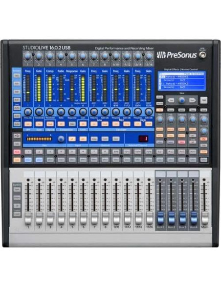 Mezclador Digital PreSonus StudioLive 16.0.2 USB + Micrófono AT2020 + Auriculares ATH-M50x Mezclador Digital PreSonus StudioLive 16.0.2 USB + Micrófono AT2020 + Auriculares ATH-M50x