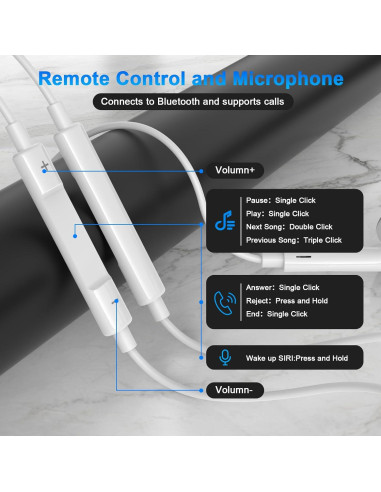 Auriculares Con Cable MFi para iPhone CREHAO DY-FBA-203 - 2 Paquetes