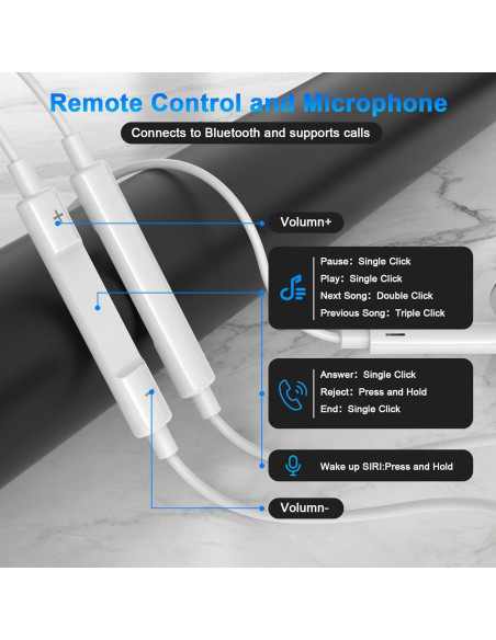Auriculares Con Cable MFi para iPhone CREHAO DY-FBA-203 - 2 Paquetes Auriculares Con Cable MFi para iPhone CREHAO DY-FBA-203 - 2 Paquetes