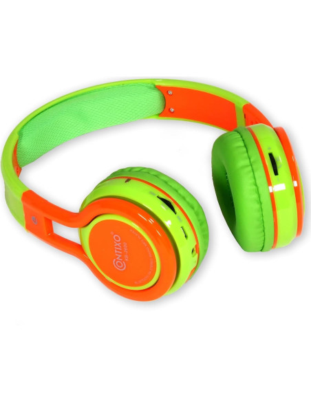 Auriculares Inalámbricos Contixo KB-2600 para Niños 85dB Verde/Naranja Auriculares Inalámbricos Contixo KB-2600 para Niños 85dB Verde/Naranja