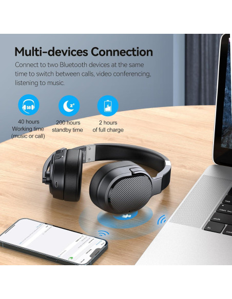 Auriculares Bluetooth TECKNET TK-HS005 con Cancelación de Ruido Auriculares Bluetooth TECKNET TK-HS005 con Cancelación de Ruido