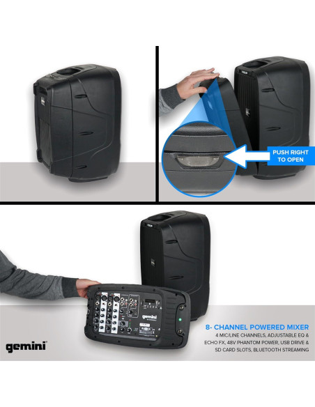 Sistema PA Portátil Gemini ES-210MXBLU 600W Bluetooth 10" Sistema PA Portátil Gemini ES-210MXBLU 600W Bluetooth 10"