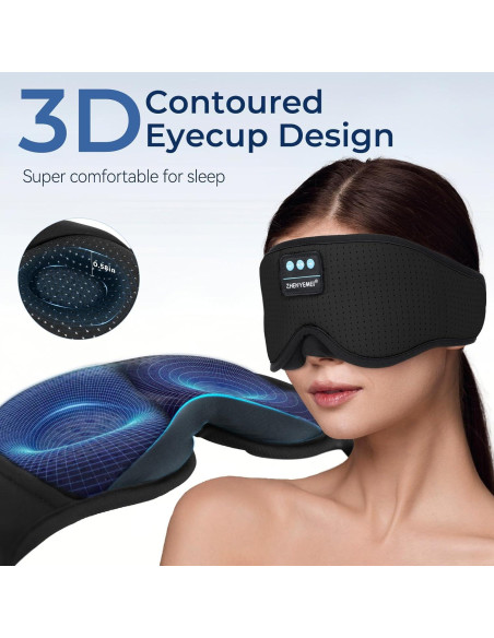Máscara de Sueño 3D Bluetooth ZHENYEMEI con Auriculares Inalámbricos Máscara de Sueño 3D Bluetooth ZHENYEMEI con Auriculares Inalámbricos