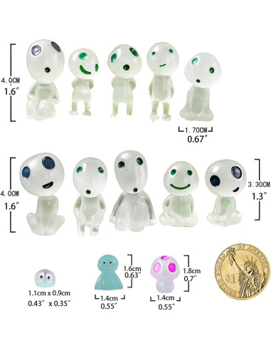 Kit de 49 Figuras Luminiscentes BEZALEL para Jardín de Hadas