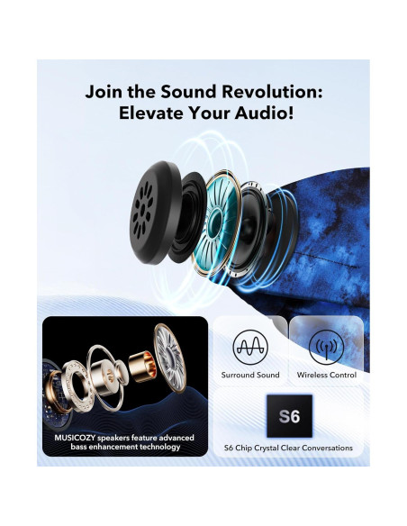 Auriculares Banda para la Cabeza MUSICOZY Bluetooth 5.4 Estéreo HD Auriculares Banda para la Cabeza MUSICOZY Bluetooth 5.4 Estéreo HD