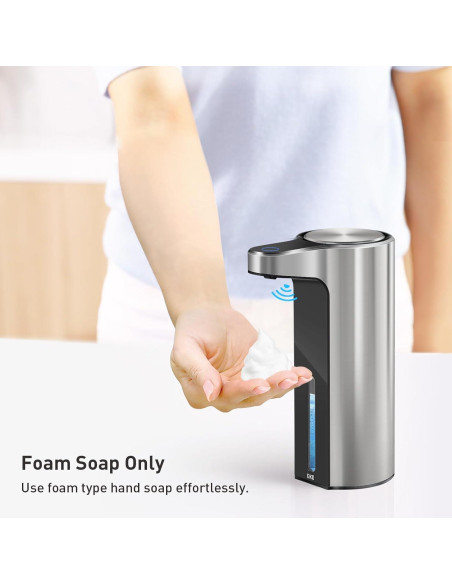 Dispensador de Jabón Espumoso Automático EKO Acero Inoxidable 266 ml Dispensador de Jabón Espumoso Automático EKO Acero Inoxidable 266 ml