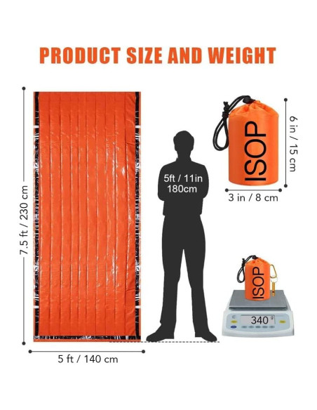Carpa de Supervivencia ISOP para 2 Personas - Impermeable y Ultraligera Carpa de Supervivencia ISOP para 2 Personas - Impermeable y Ultraligera