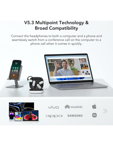 Auriculares Inalámbricos MemPod Fit 2 Bluetooth 5.3 Blanco Auriculares Inalámbricos MemPod Fit 2 Bluetooth 5.3 Blanco