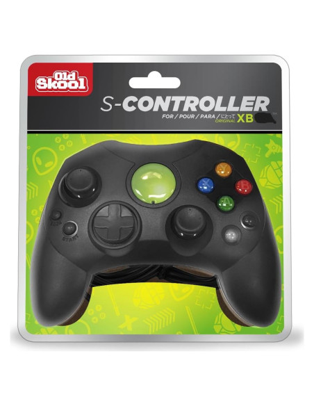 Controlador Old Skool S-Type con cable para Xbox Original - Negro Controlador Old Skool S-Type con cable para Xbox Original - Negro